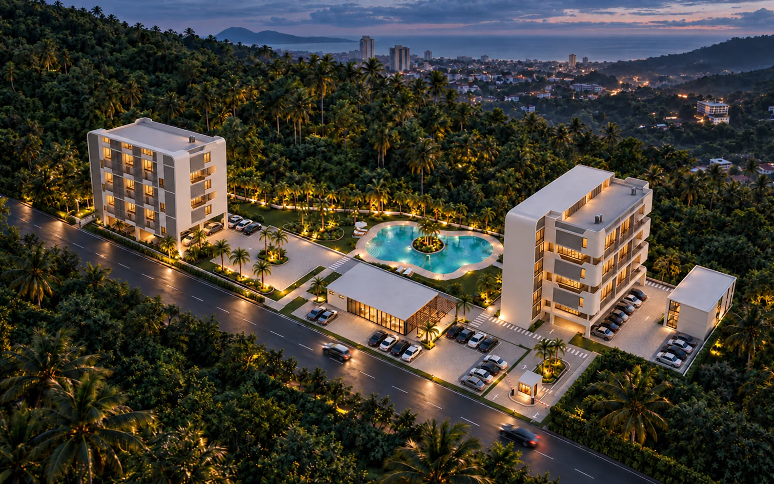 ภาพแนวคิดมุมสูงของโครงการ Shangri-La Residence Hua Hin